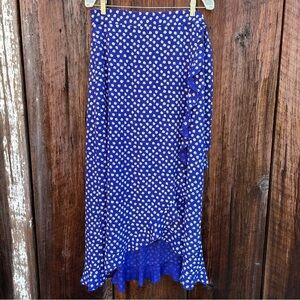 NWT Maeve by Anthropologie Blue and White Floral Women's Wraparound Skirt size M